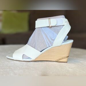 Franco Sarto Elegant White Wedge Sandals